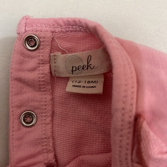 12-18 Peek pink darling long sleeve top,deer, &Christmas trees, ruffle-festive👼 - Picture 6 of 7